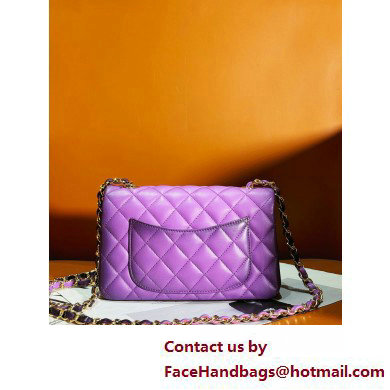 Chanel Gradient Lambskin  &  Gold-Tone Metal Small Classic Flap Handbag Light Purple 2025